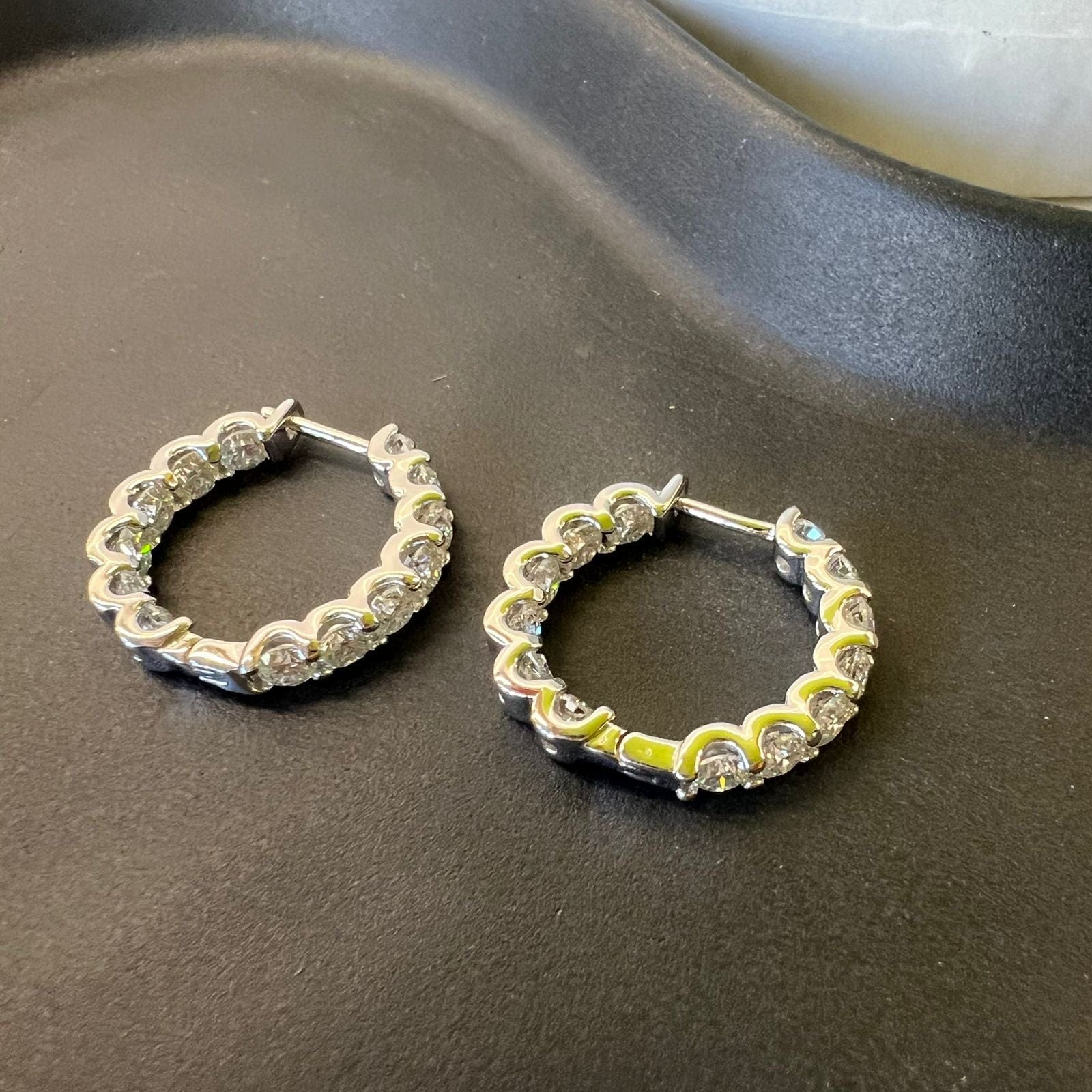 Fine and Yonder Earrings 13 Stone Moissanite Huggie Earrings