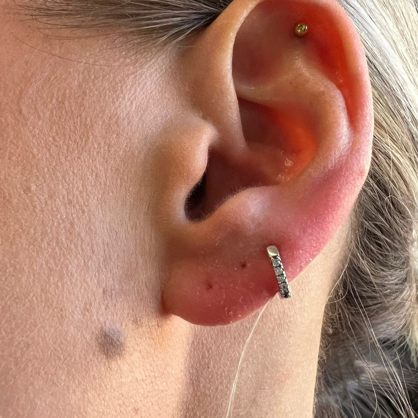 Fine and Yonder Earrings Mini Zircon Huggie