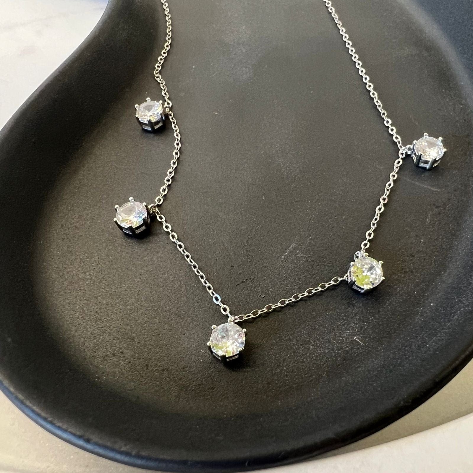 Fine and Yonder Necklaces Elegant Five Moissanite Necklace