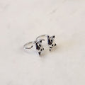 Lazy Cat Earrings silver tone 1cm 925 Sterling Silver