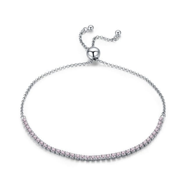 Fine and Yonder Bracelets Silver | Pink Stones Sterling Silver Tennis Bracelet