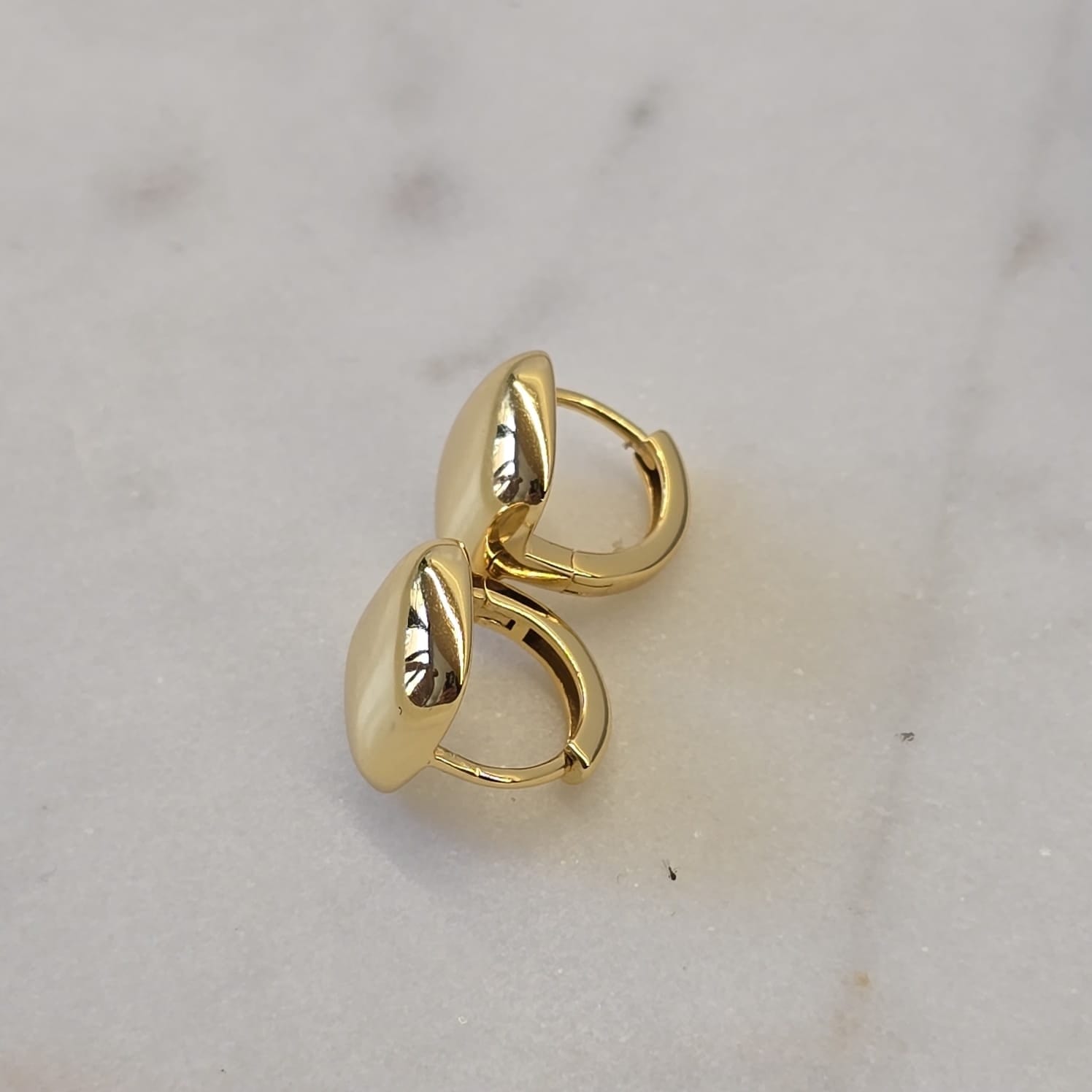 Button Huggie Earrings smooth domed button design 10x10mm