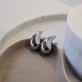 Big Drop Earrings silver tone lightweight statement earring