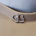Heart Huggie Earrings silver tone 1.3cm heart shaped huggie
