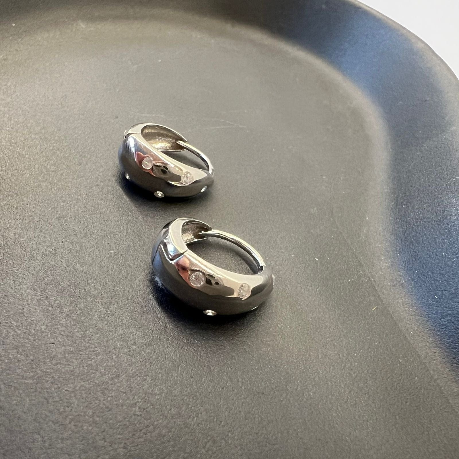 Fine and Yonder Earrings Silver Luna Dome Huggie