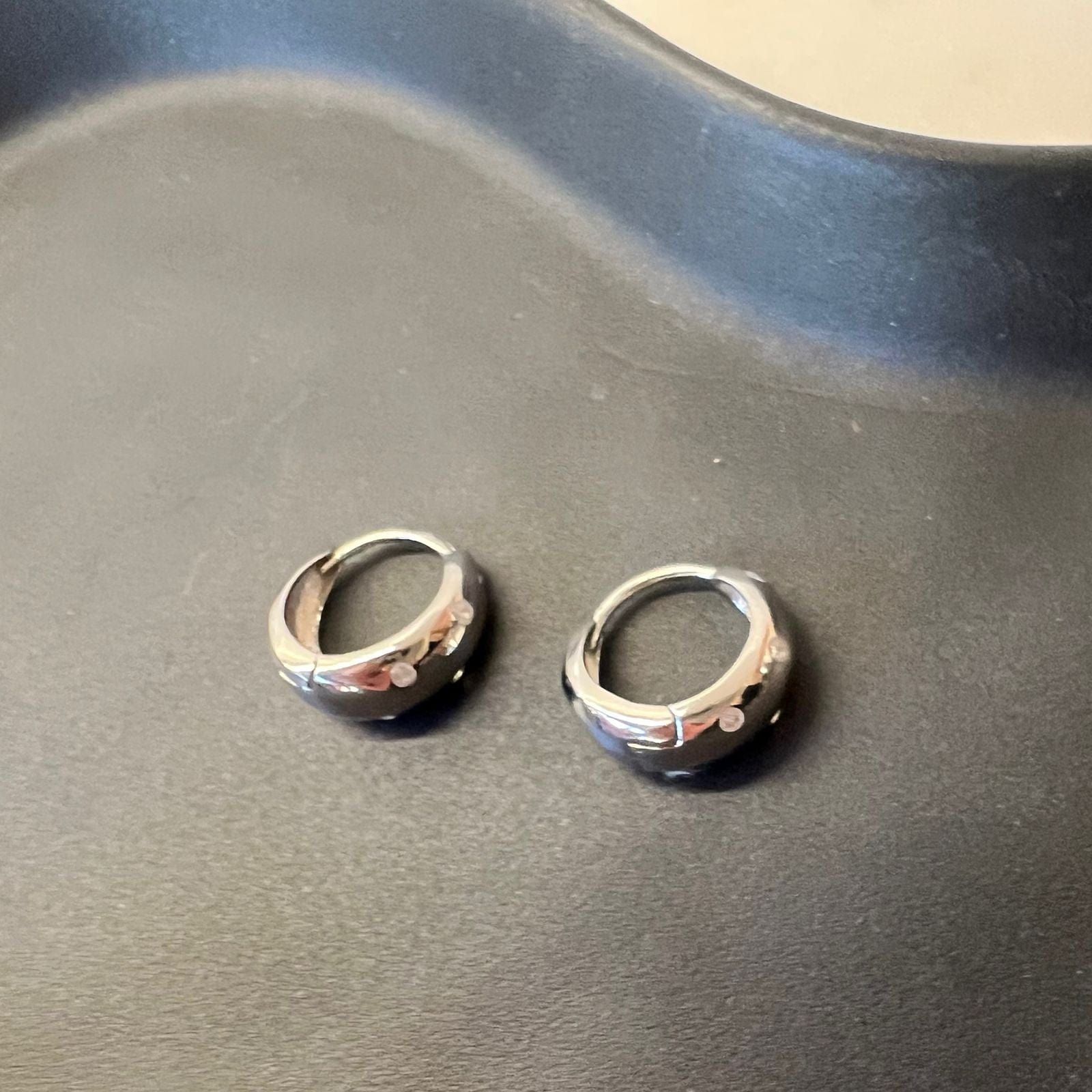 Fine and Yonder Earrings Silver Luna Dome Huggie