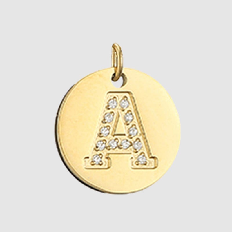 Fine and Yonder Necklaces A Zircon Stone Letter Necklace