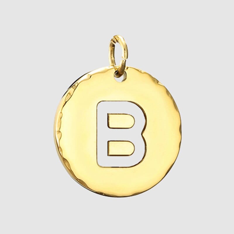 Fine and Yonder Necklaces B White & Gold Initial Necklace