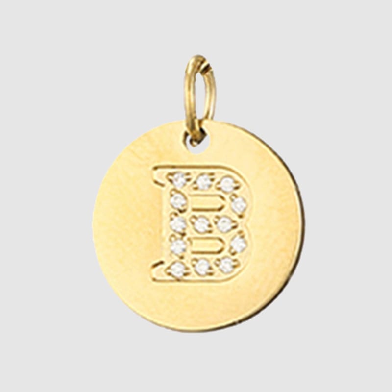 Fine and Yonder Necklaces B Zircon Stone Letter Necklace