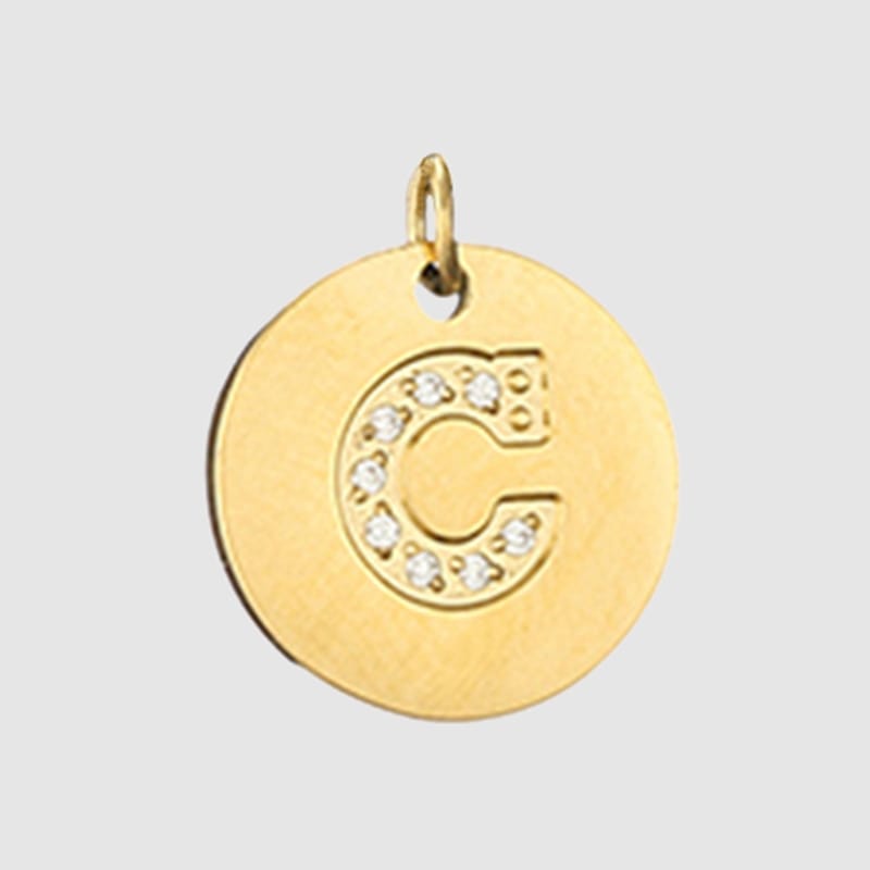 Fine and Yonder Necklaces C Zircon Stone Letter Necklace