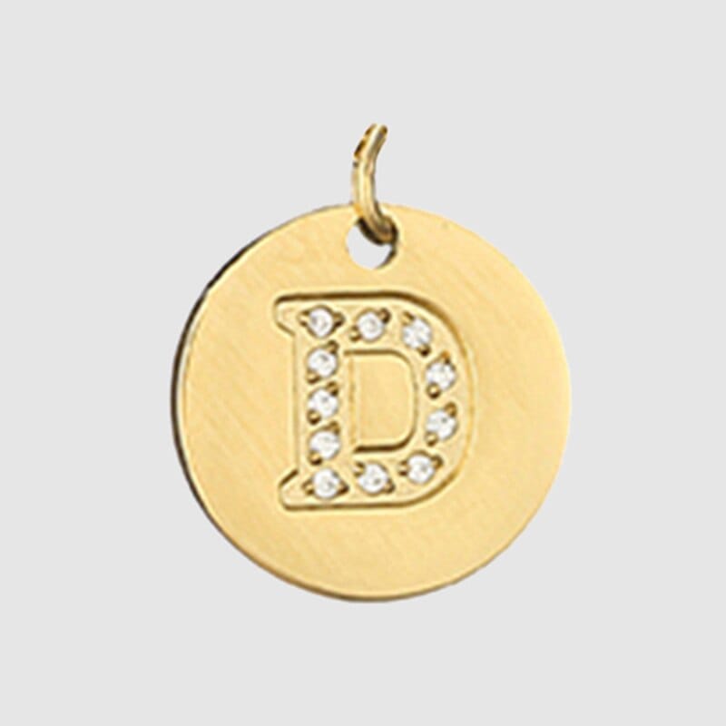 Fine and Yonder Necklaces D Zircon Stone Letter Necklace
