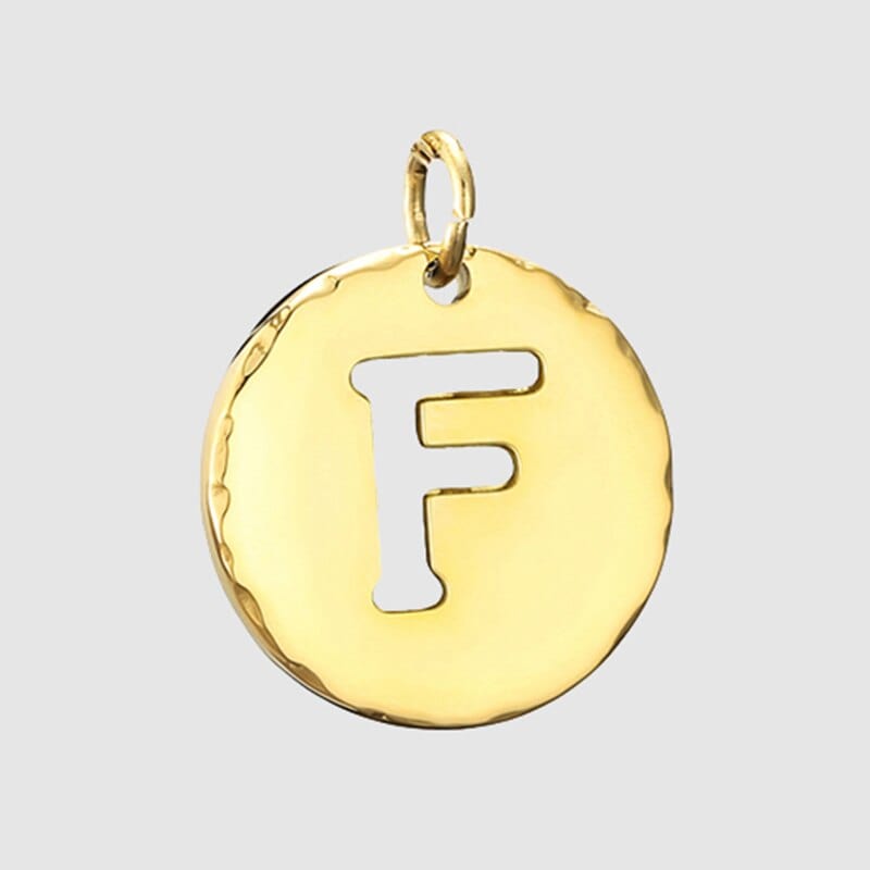 Fine and Yonder Necklaces F White & Gold Initial Necklace