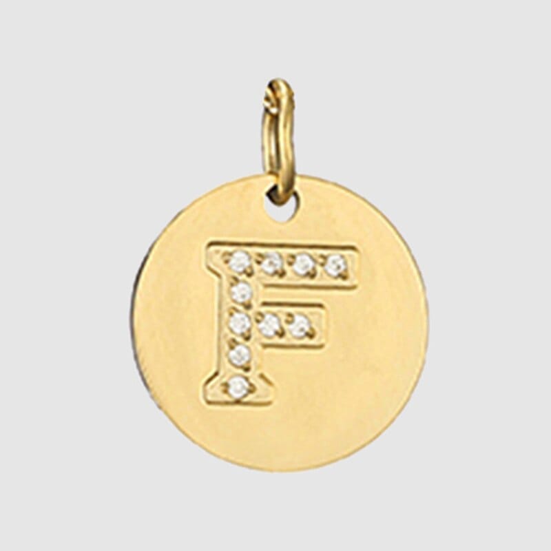 Fine and Yonder Necklaces F Zircon Stone Letter Necklace