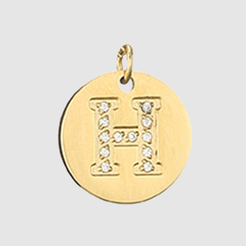 Fine and Yonder Necklaces H Zircon Stone Letter Necklace