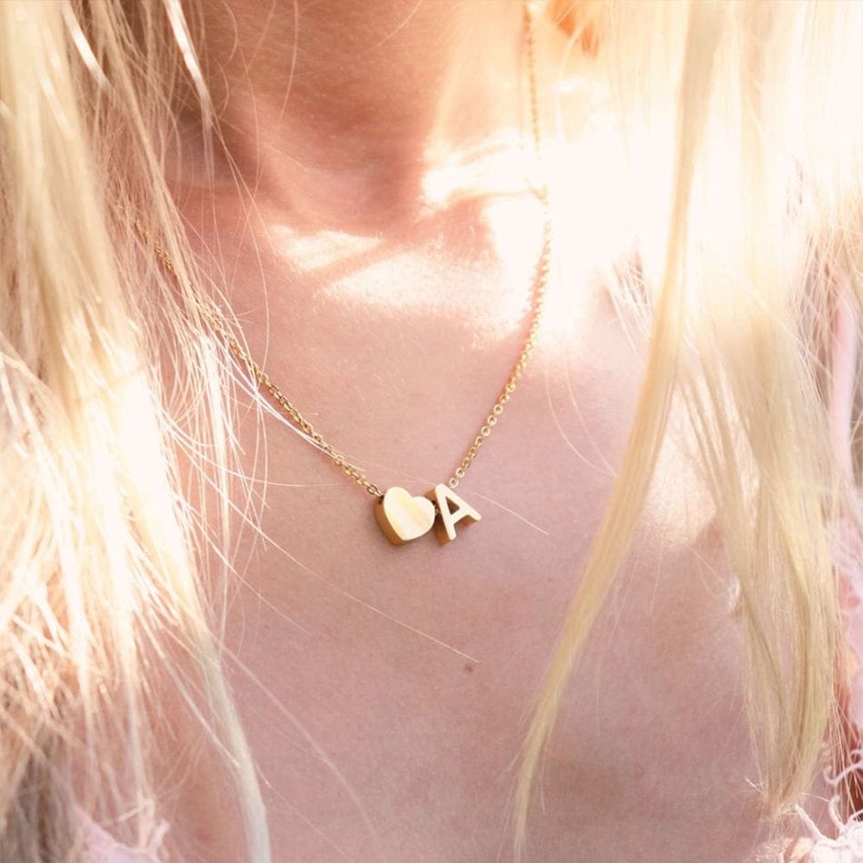 Fine and Yonder Necklaces Heart & Initial Necklace