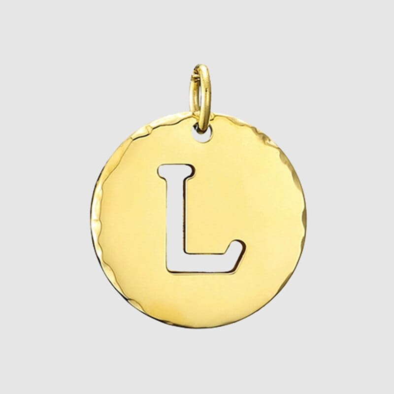 Fine and Yonder Necklaces L White & Gold Initial Necklace