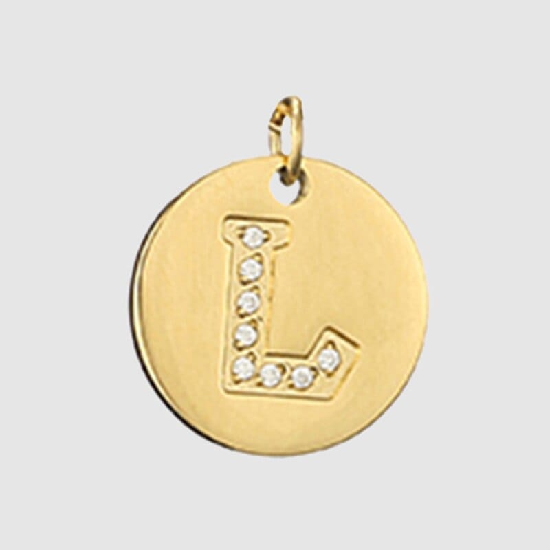 Fine and Yonder Necklaces L Zircon Stone Letter Necklace