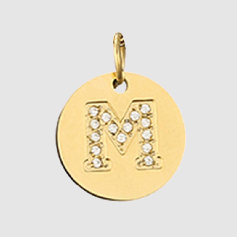 Fine and Yonder Necklaces M Zircon Stone Letter Necklace