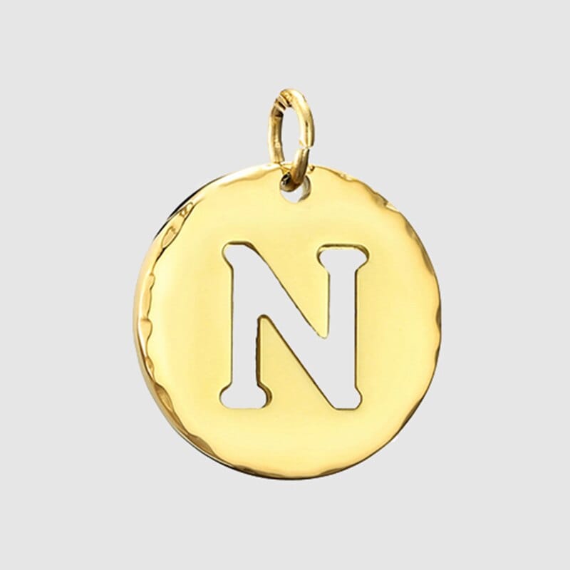 Fine and Yonder Necklaces N White & Gold Initial Necklace