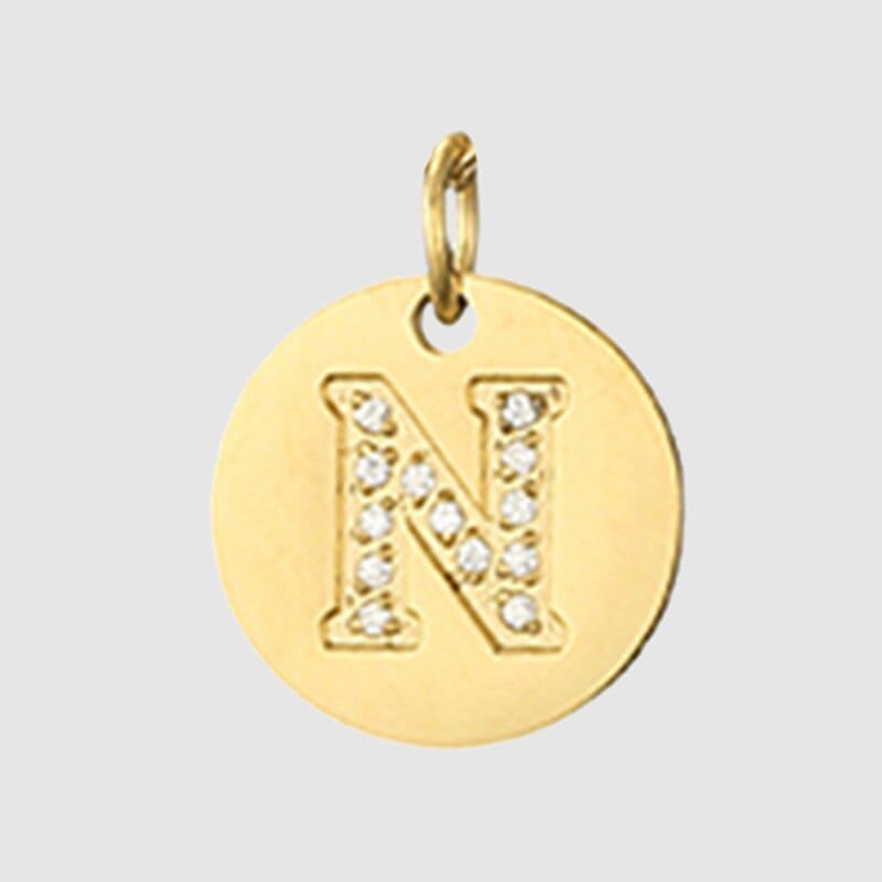 Fine and Yonder Necklaces N Zircon Stone Letter Necklace