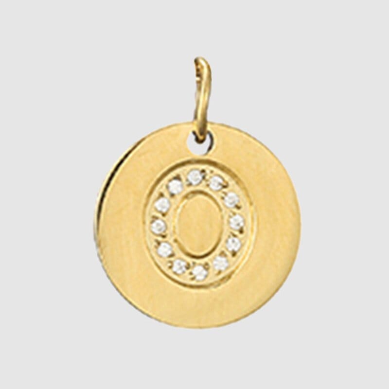 Fine and Yonder Necklaces O Zircon Stone Letter Necklace