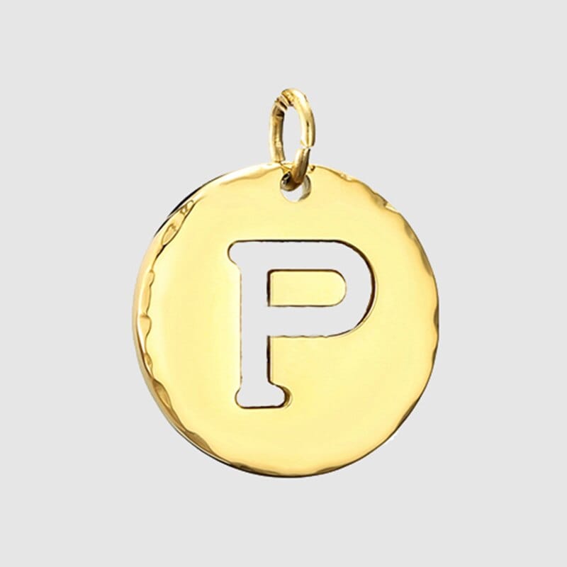 Fine and Yonder Necklaces P White & Gold Initial Necklace