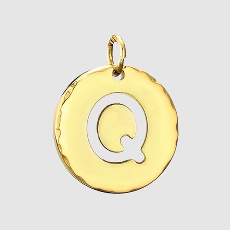 Fine and Yonder Necklaces Q White & Gold Initial Necklace