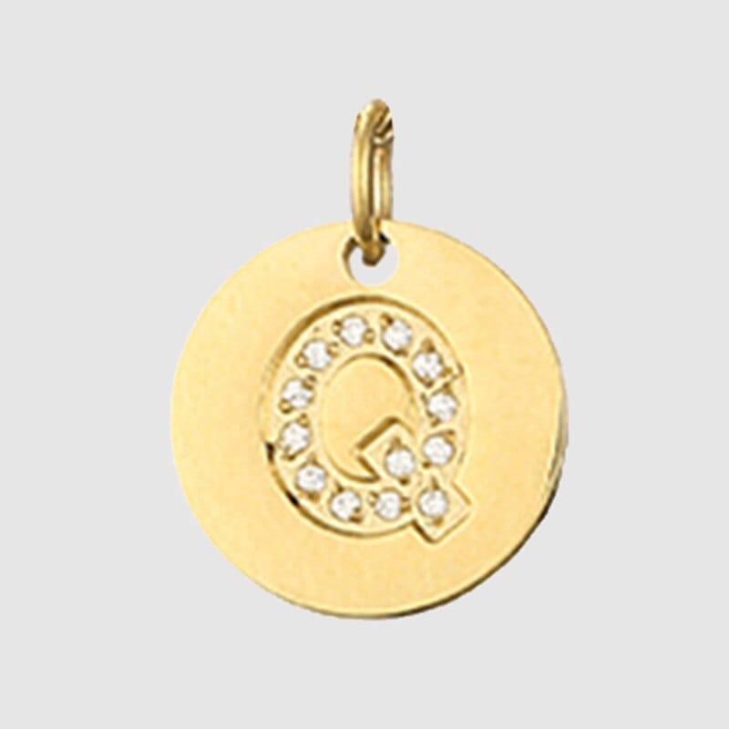 Fine and Yonder Necklaces Q Zircon Stone Letter Necklace