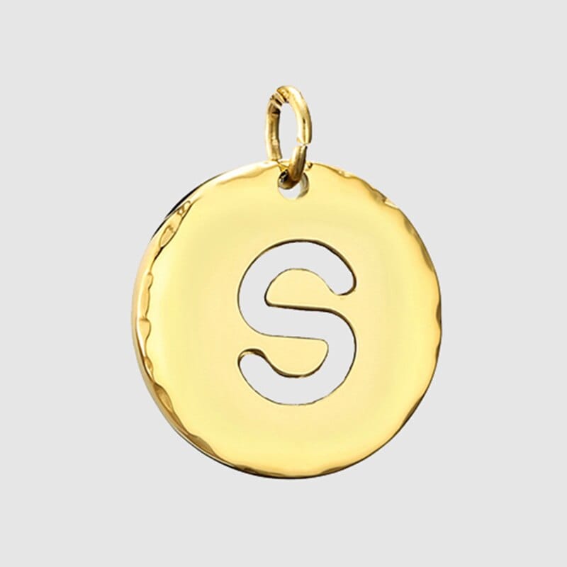 Fine and Yonder Necklaces S White & Gold Initial Necklace