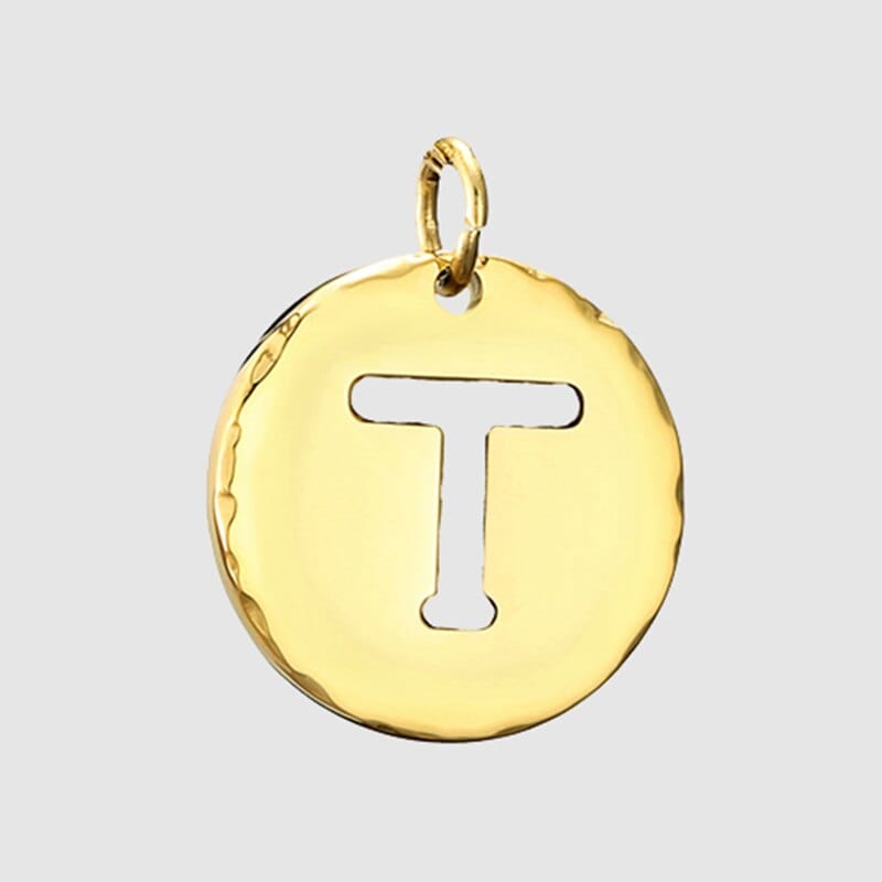 Fine and Yonder Necklaces T White & Gold Initial Necklace