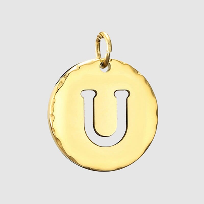 Fine and Yonder Necklaces U White & Gold Initial Necklace