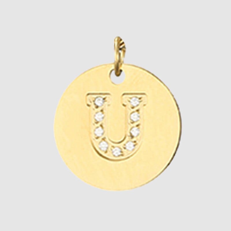 Fine and Yonder Necklaces U Zircon Stone Letter Necklace