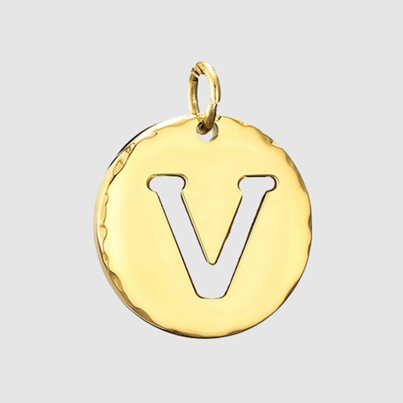 Fine and Yonder Necklaces V White & Gold Initial Necklace