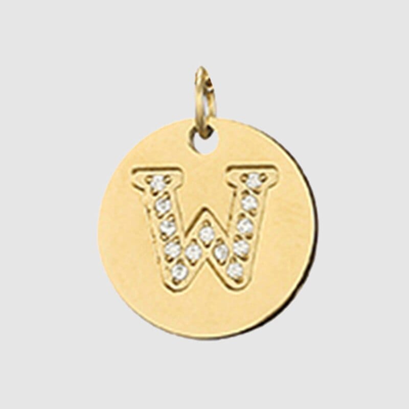 Fine and Yonder Necklaces W Zircon Stone Letter Necklace