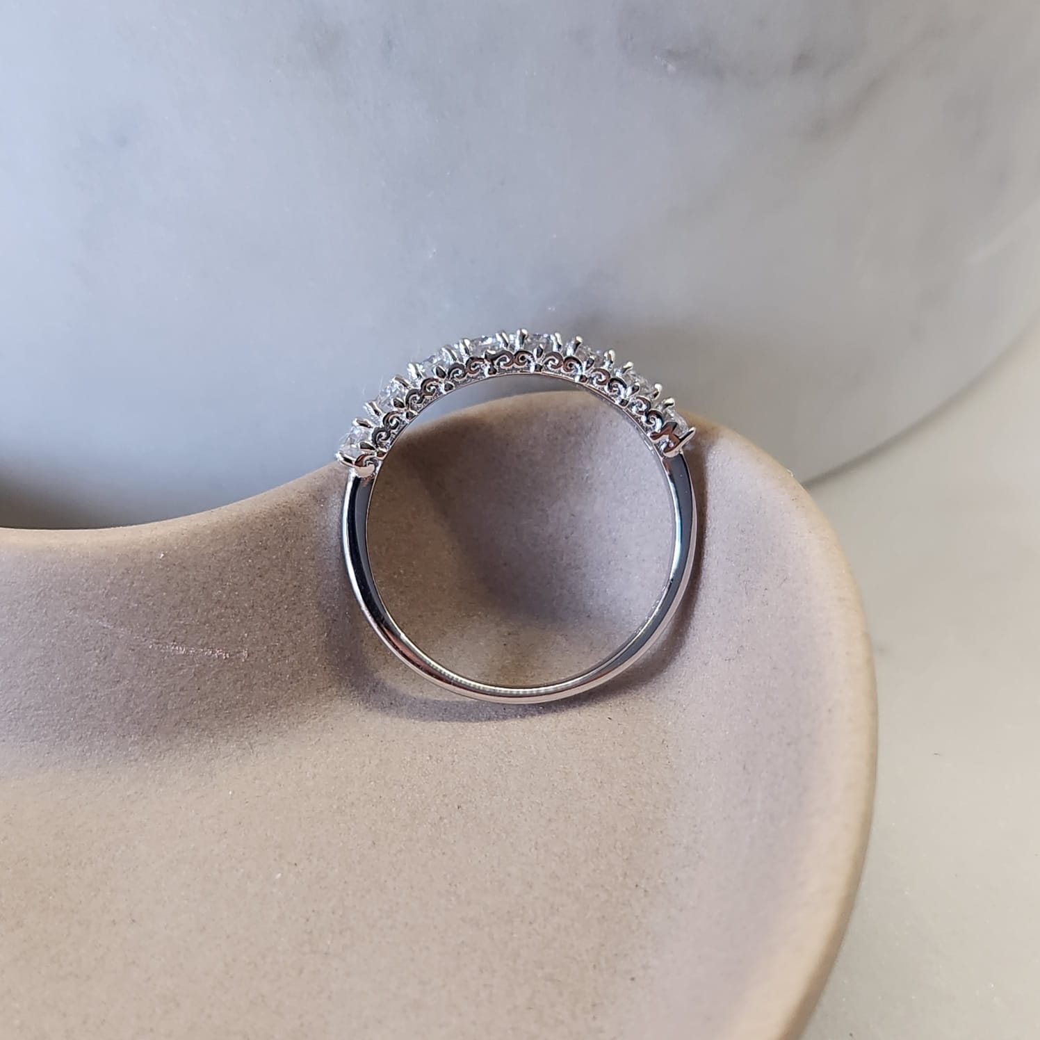 Suprene Collective Half Eternity Moissanite Ring