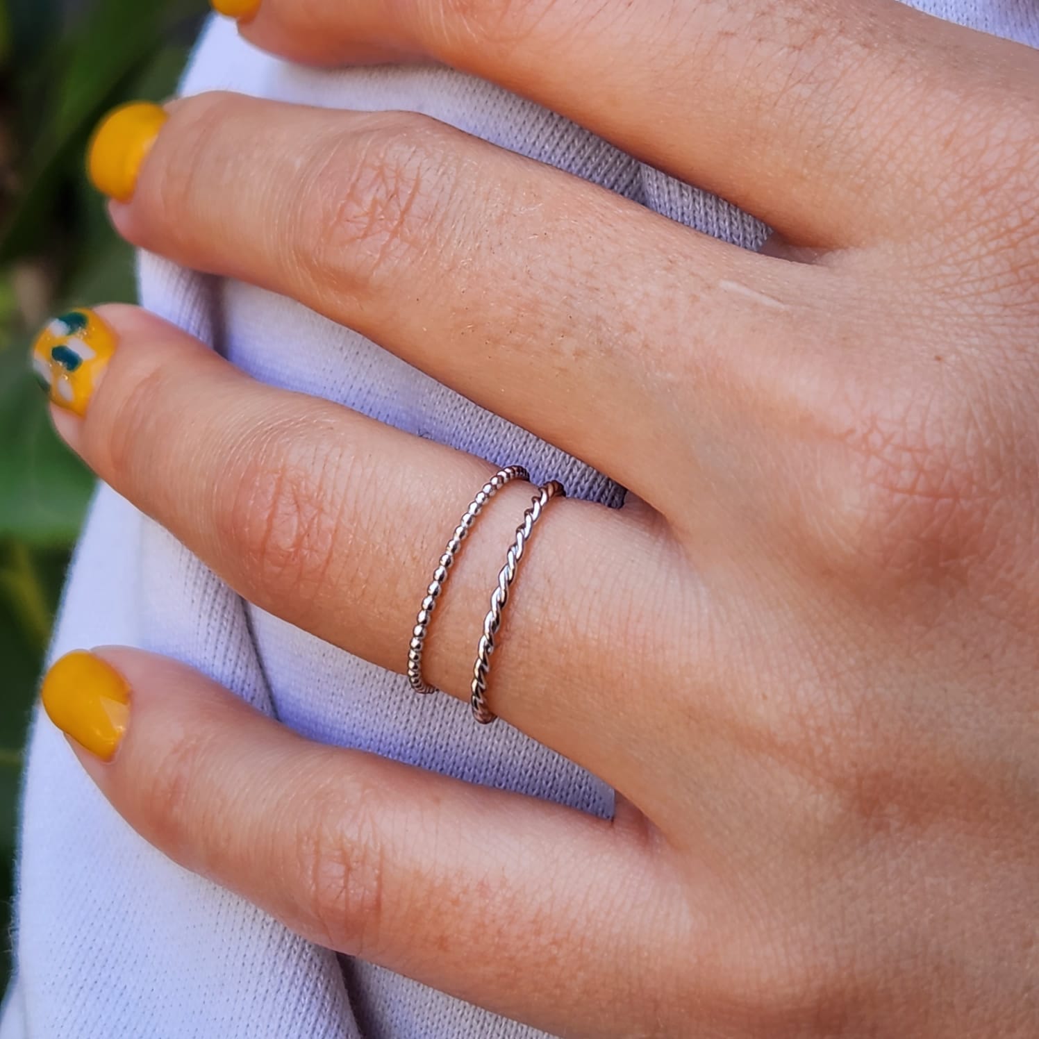 Fine and Yonder Rings 6 Silver Stack Twin