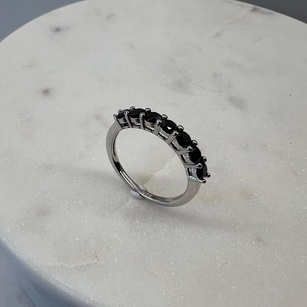 Suprene Collective Black Half Eternity Moissanite Ring