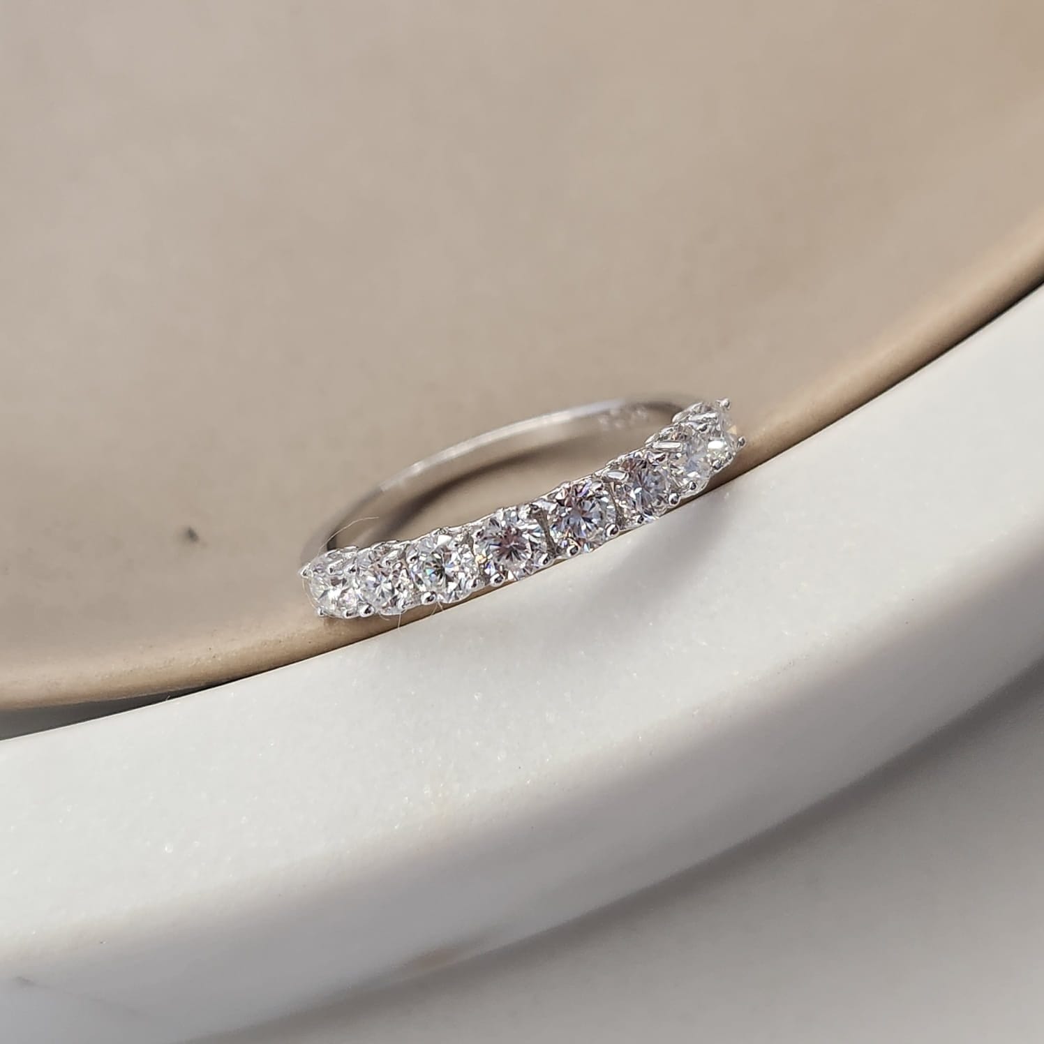 Suprene Collective Half Eternity Moissanite Ring