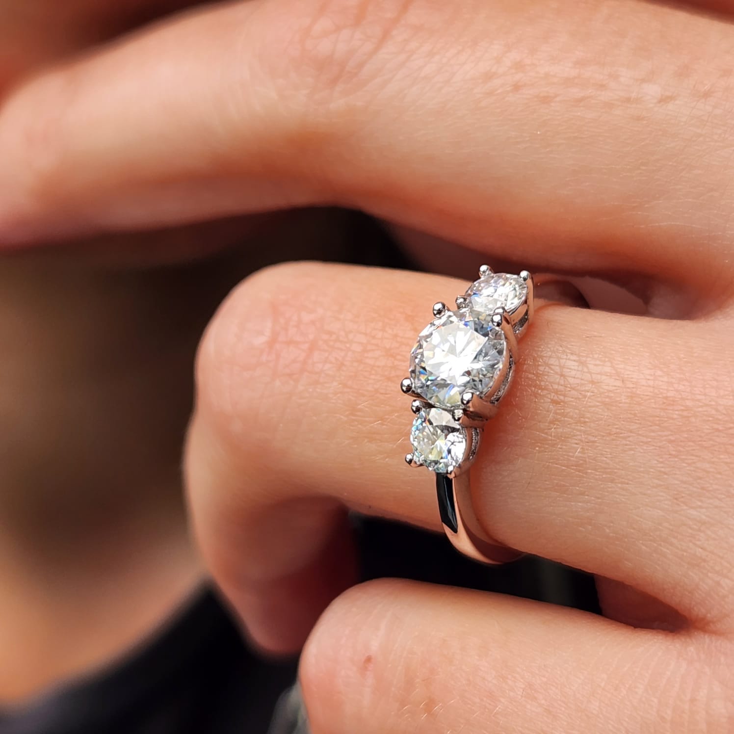 Suprene Collective Trilogy Moissanite Ring