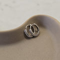 Suprene Collective Zirconia Huggie Earrings in 925 Sterling Silver with CZ stones