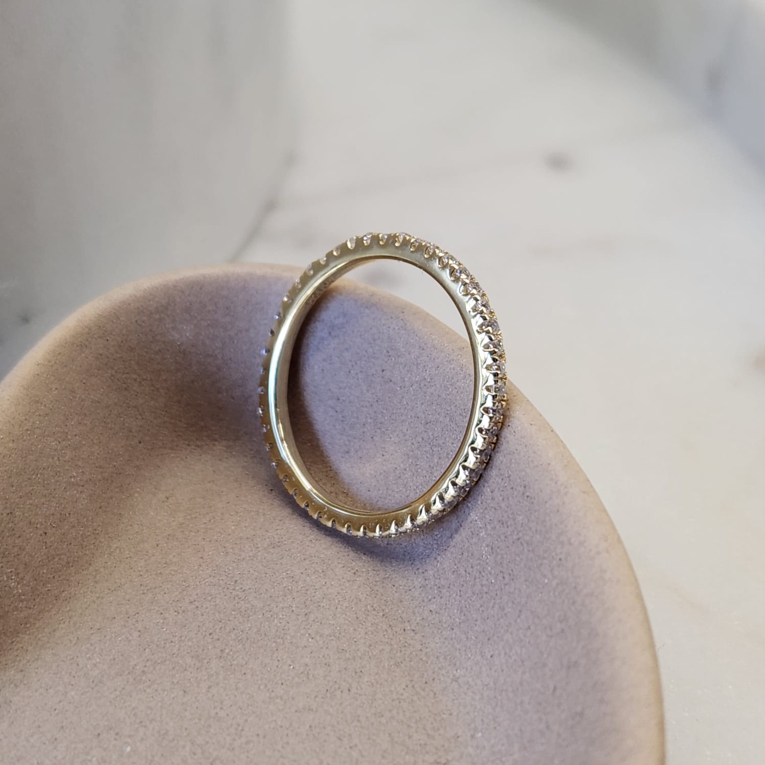 Suprene Bags Gold / Size 6 Eternity Zirconia Ring