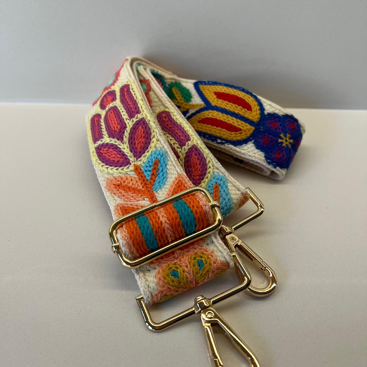 Embroidered bag strap deals