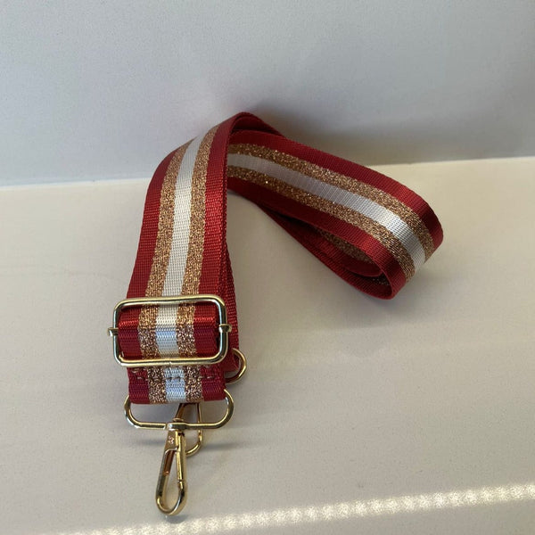 Suprene Bags Handbag & Wallet Accessories Bag Strap - Red and Rose Gold Stripes