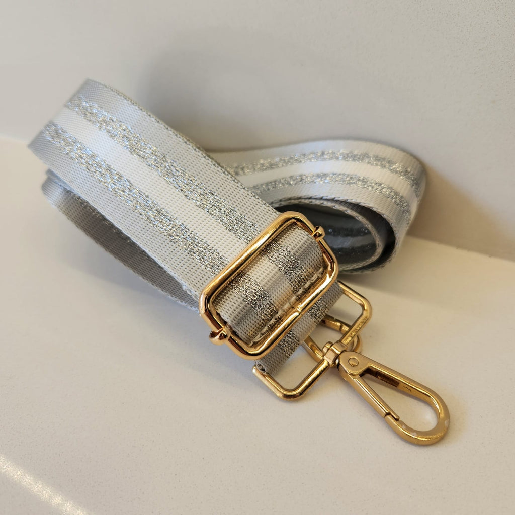 Suprene Bags Handbag & Wallet Accessories Bag Strap - Silver Stripes