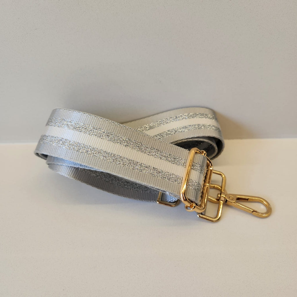 Suprene Bags Handbag & Wallet Accessories Bag Strap - Silver Stripes