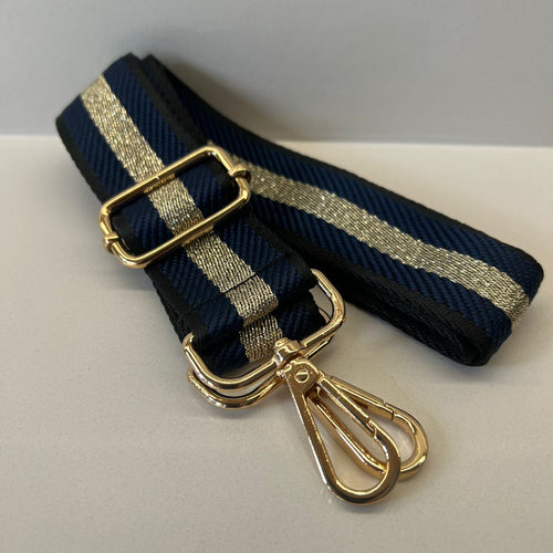 Suprene Bags Handbag & Wallet Accessories Bag strap - Woven Navy Gold