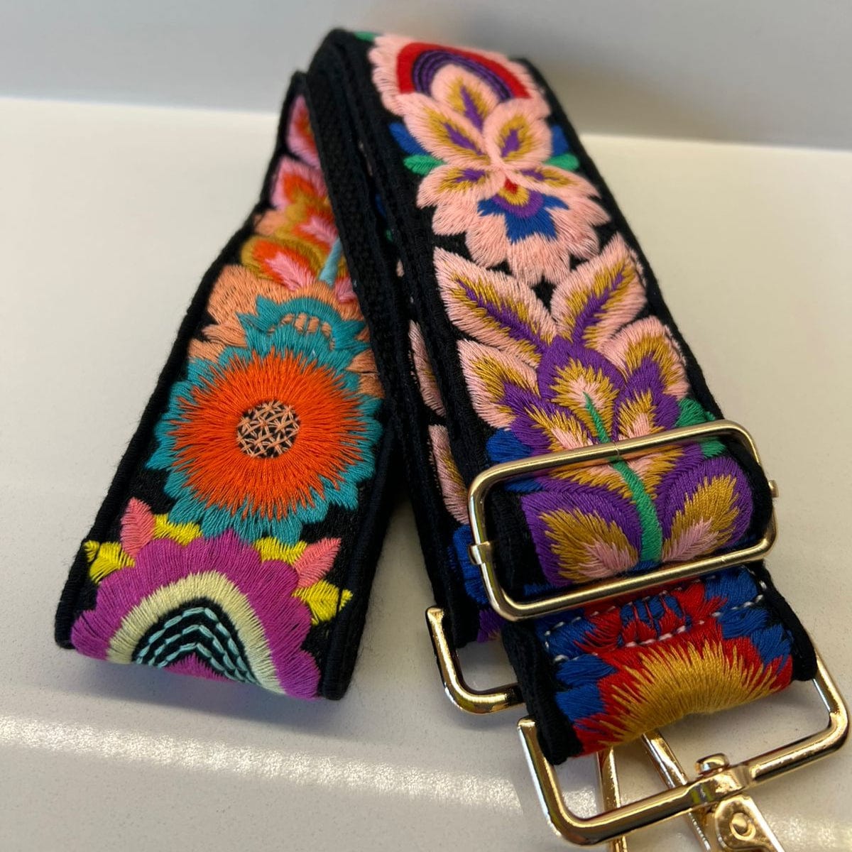 Suprene Bags Handbag & Wallet Accessories Black Premium Strap - Embroidered  Boho Chic
