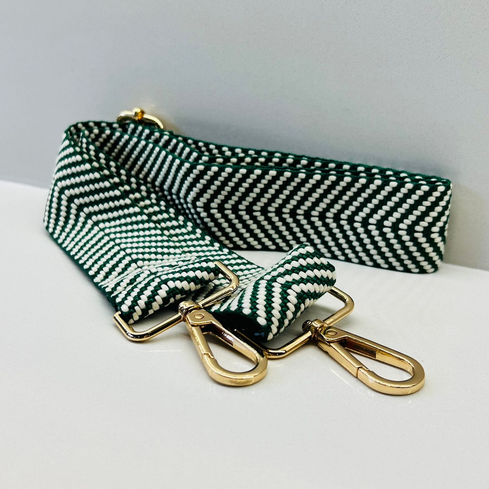 Suprene Bags Handbag & Wallet Accessories Green Bag Strap - Chevron