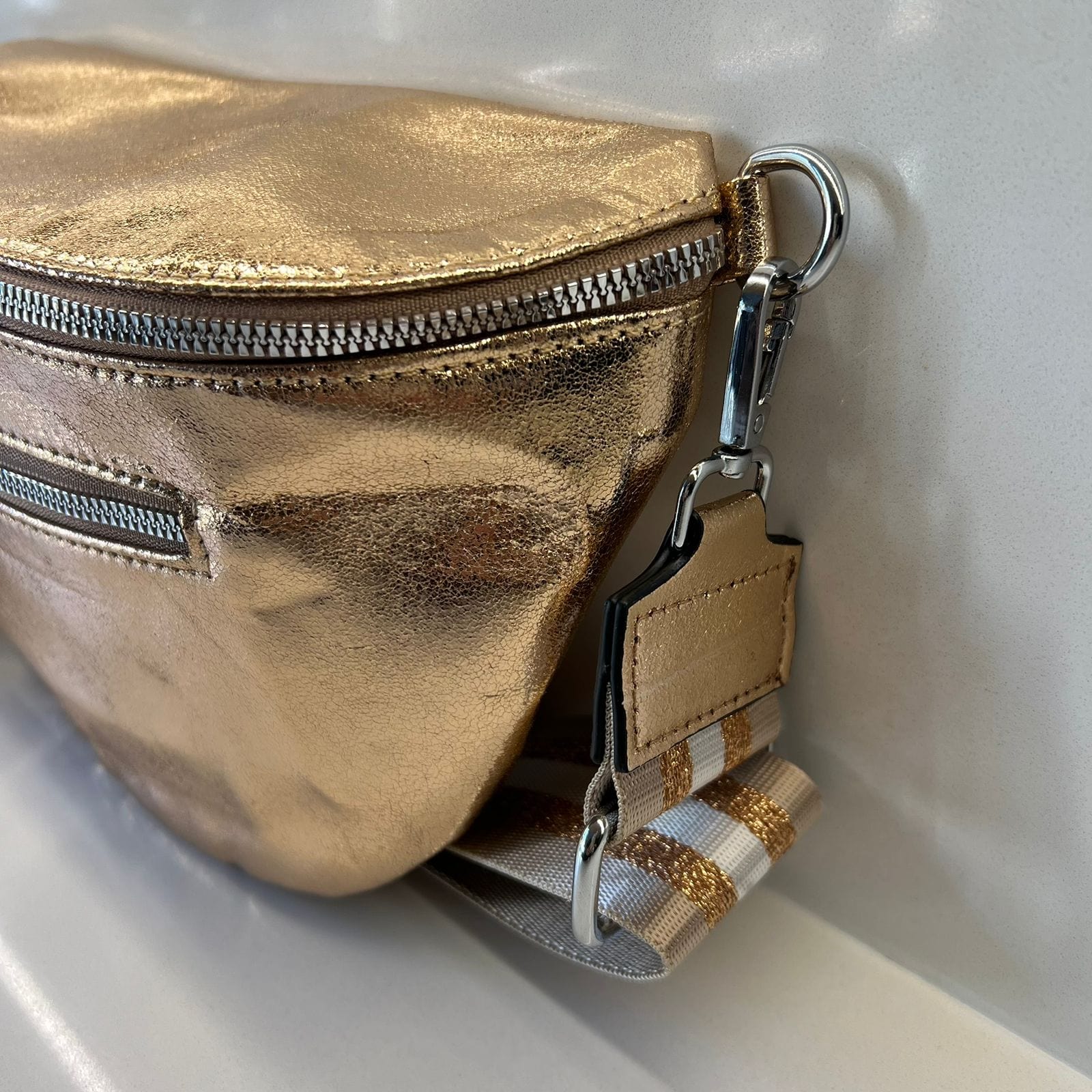 Suprene Bags Handbags Double Zipper - Gold Hardware