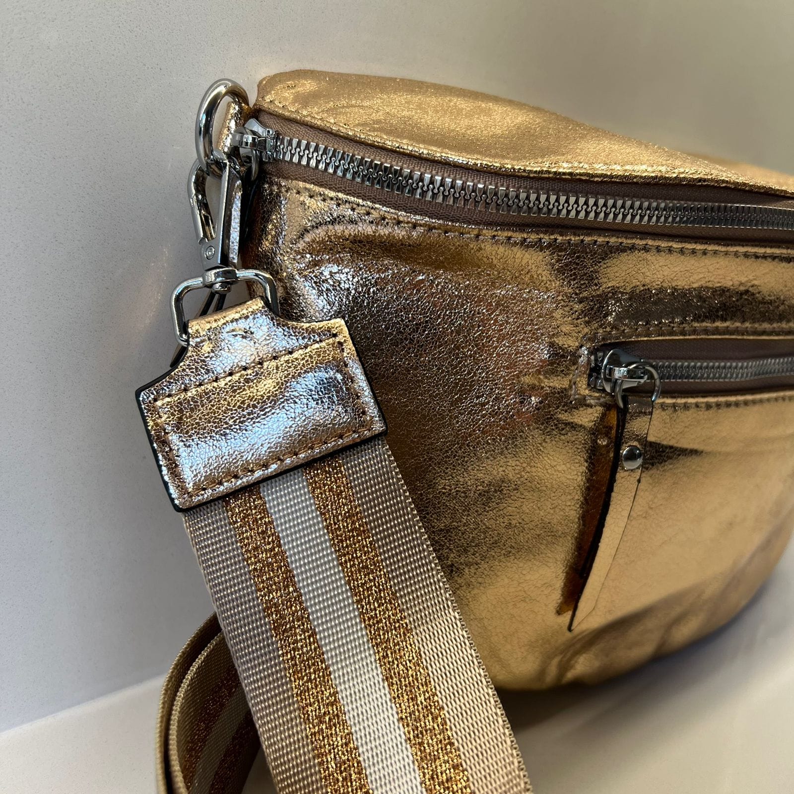 Suprene Bags Handbags Double Zipper - Gold Hardware